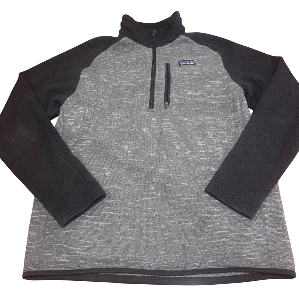 Patagonia Better Sweater 1/4 Zip Fleece Pullover Grey Black Mens L Gorpcore